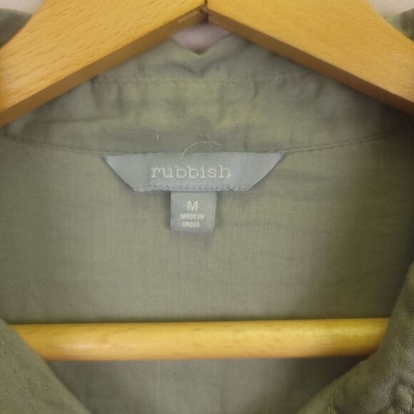 Rubbish Grayish Green Light Weight Long Sleeve Button Down Shirt Size Med - Picture 5 of 7